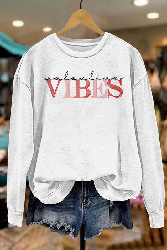 Letter Print Valentine Sweatshirt