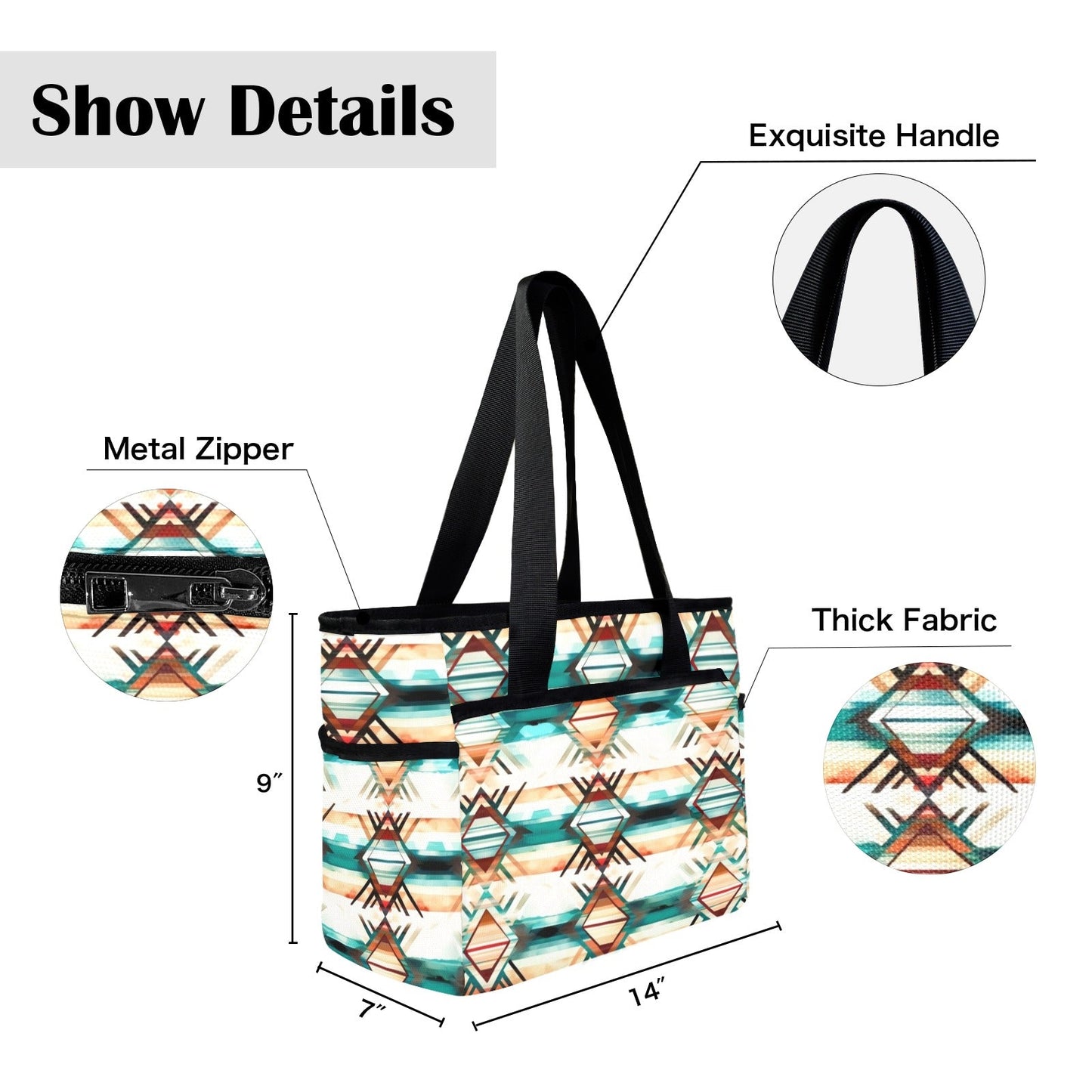 Diamond Aztec Beach Tote Bag