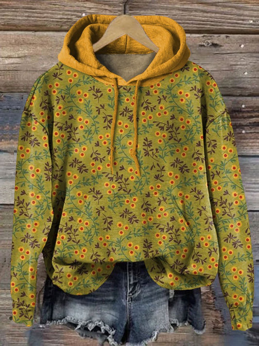 Vintage Floral Art Print Casual Sweatshirt