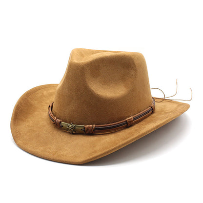 Men's Vintage Western Cowboy Hat Suede Knight British Felt Hat