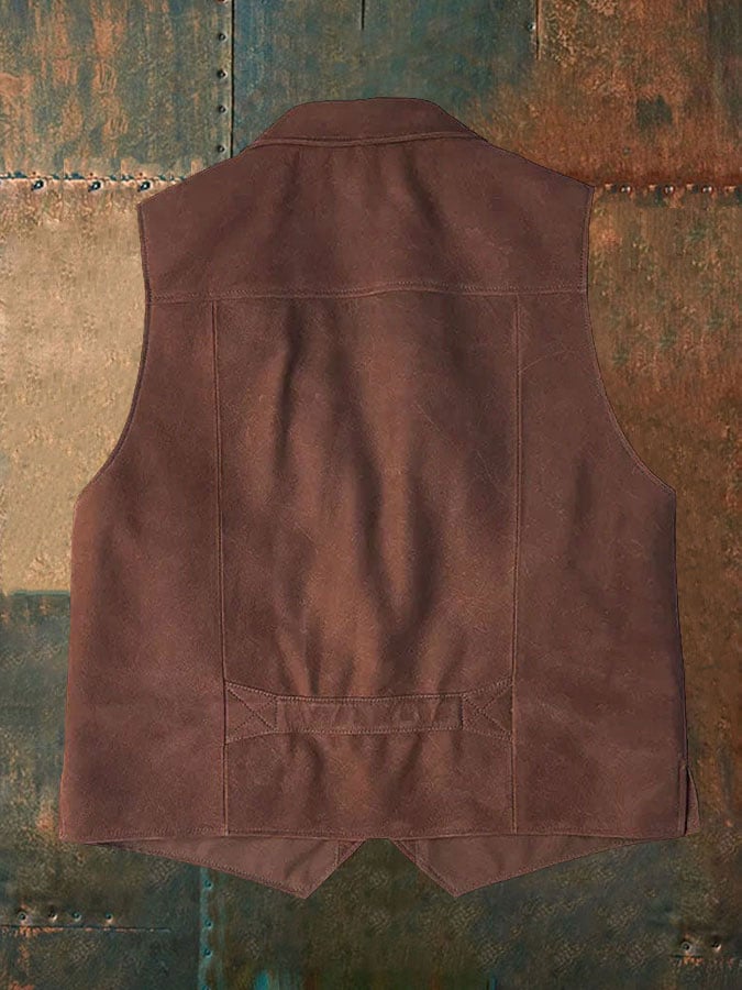 Men's Vintage Western Multi-Pocket Vest