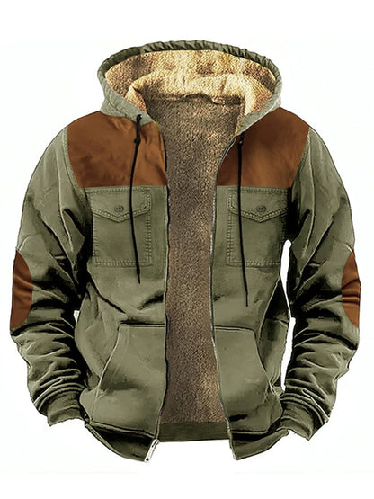 Men's Western Style Hooded Fleece Jacket