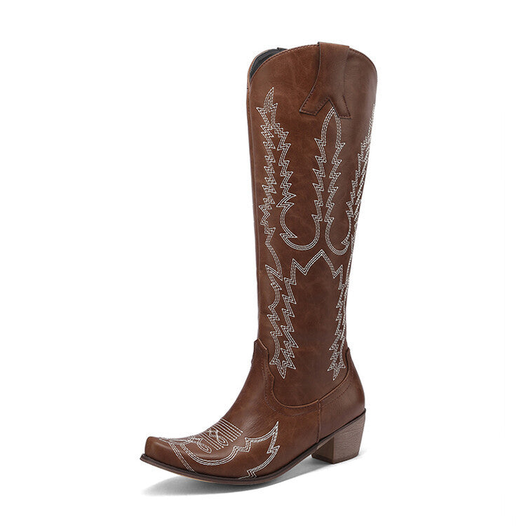 Women's Vintage Embroidered Long Western Boots