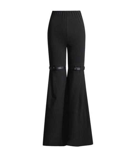 High-Waisted Elastic Cut Suit Pants With Flared Slimming Casual Pants Women