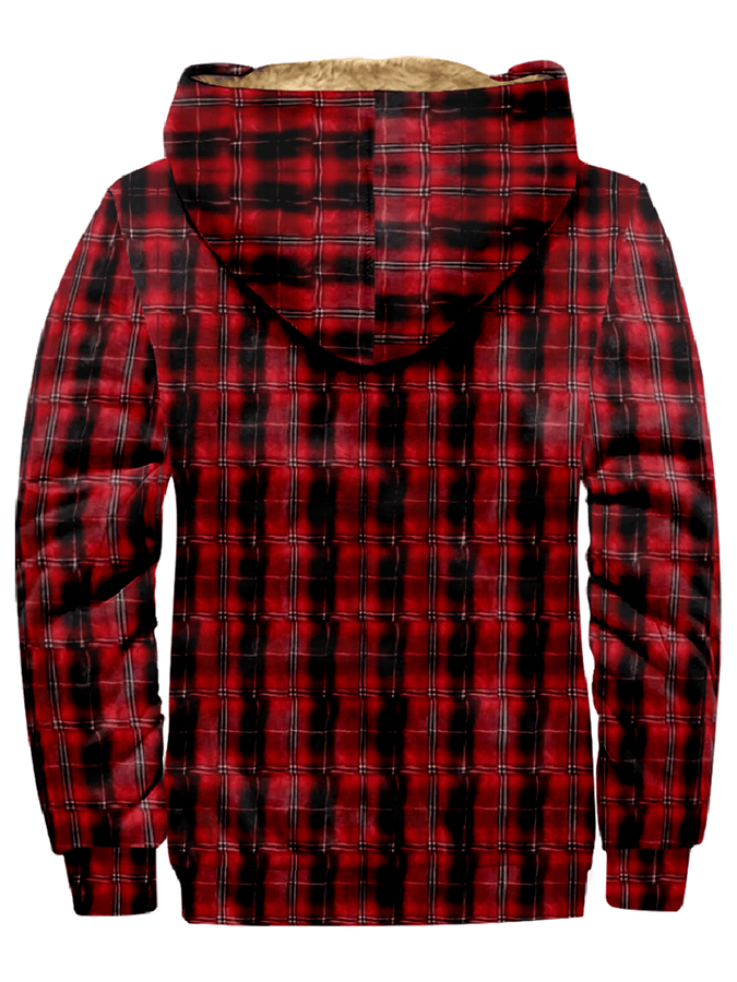 Men's Western Style Printed Hooded Fleece Jacket