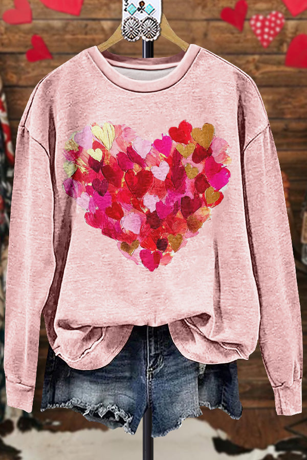 Classic Valentine's Day Graphic Print Sweatshirt