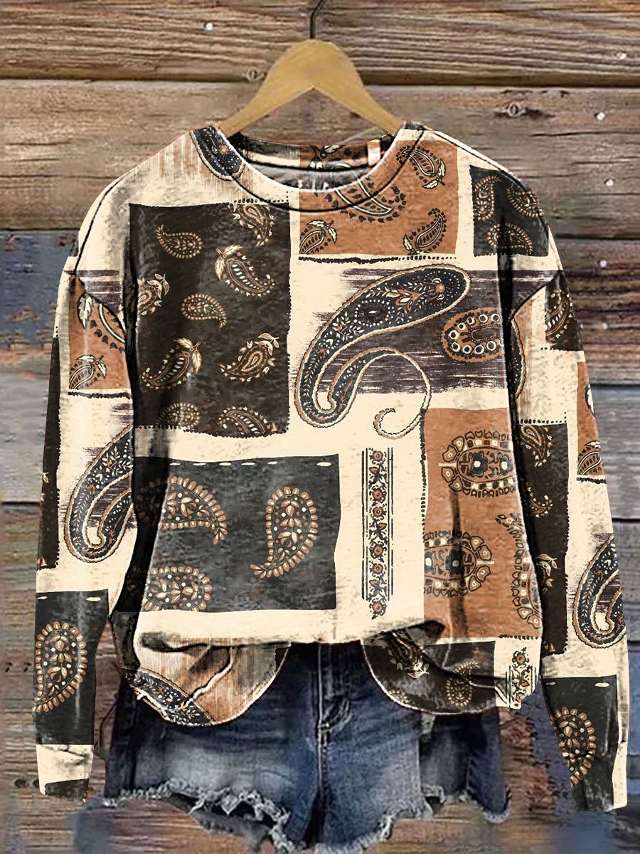 Paisley Pattern Art Print Casual Sweatshirt