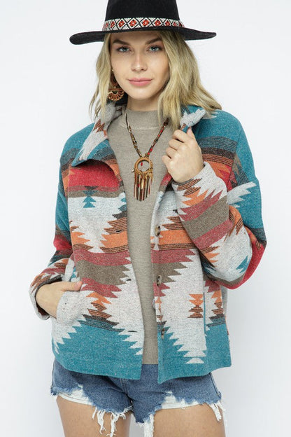 Soft Comfy Lightweight Aztec Pattern Jacket choice of colors