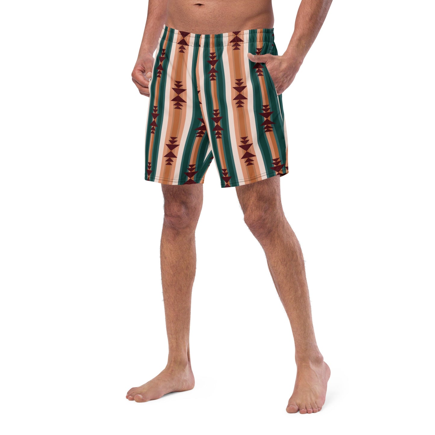 Yeehaw Cocoa Aztec Men's Swim Trunks