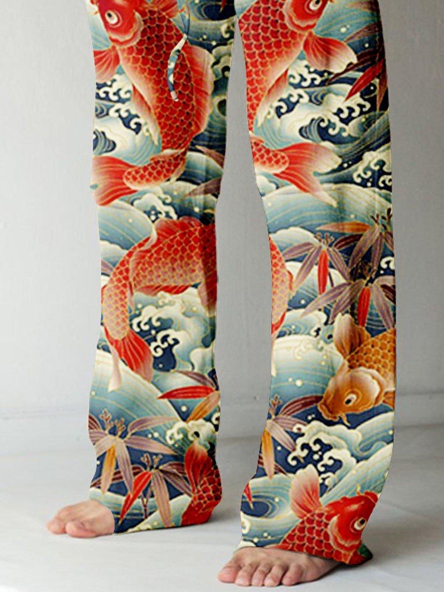 Men's Japanese Koi Fish Casual Pant