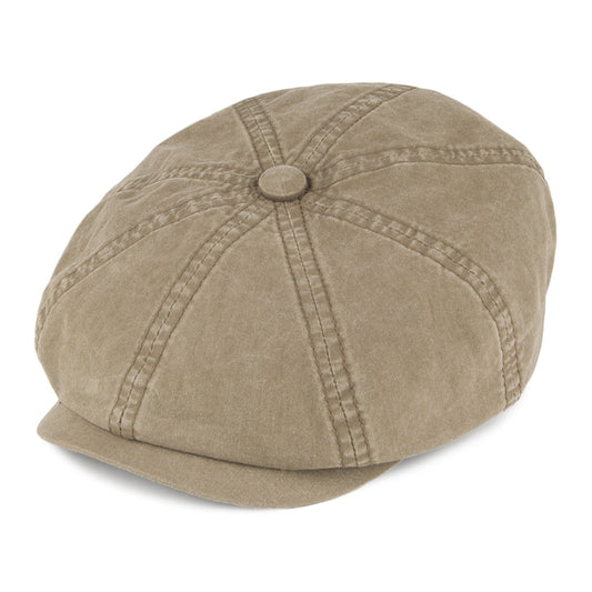 SHELBY - Hatteras Washed Organic Cotton Newsboy Cap - Olive