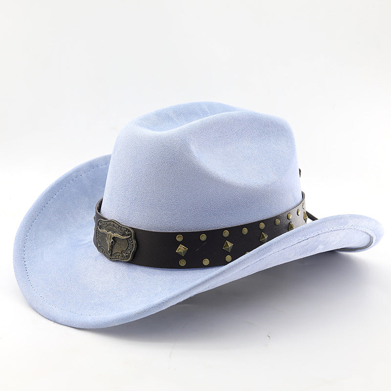 Men's Vintage Western Cowboy Hat Knight Woolen British Felt Hat