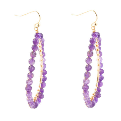 Barse Victoria Amethyst Loop Earrings