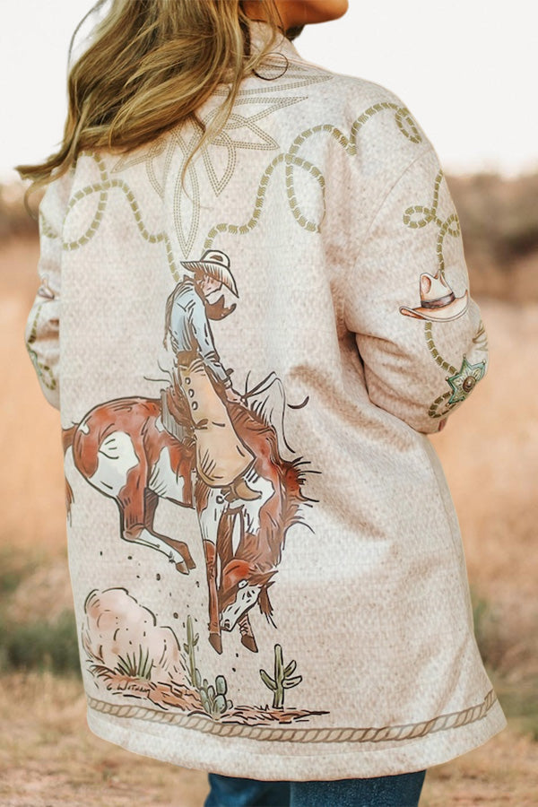 Western Rope Rodeo Printed Jacket