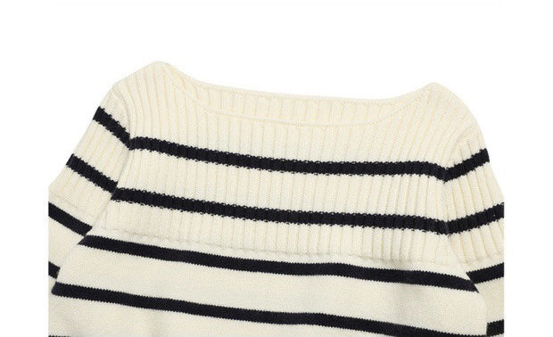 Women's Striped Off-shoulder Sweater