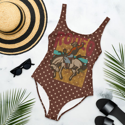 Yeehaw Rodeo Stars One-Piece Swim Suit