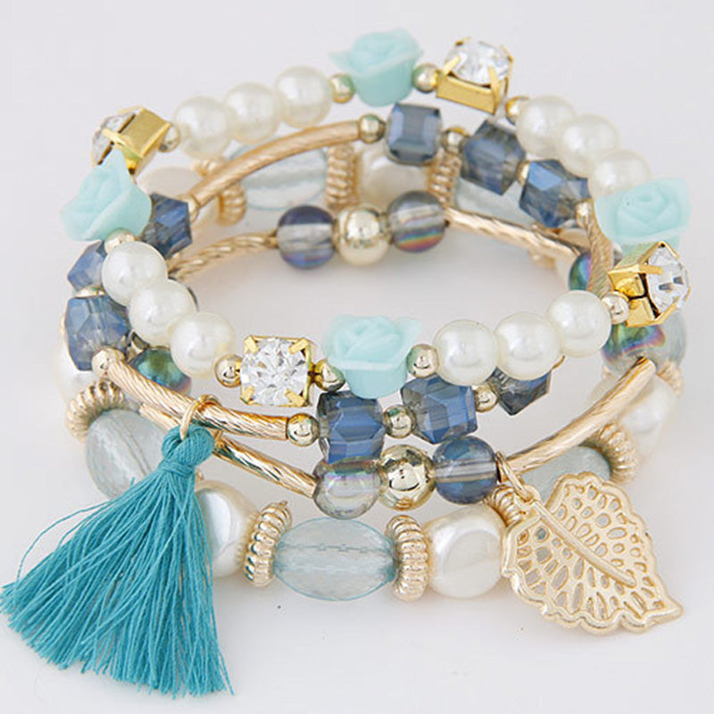 Elegant Floral Tassel Bracelet