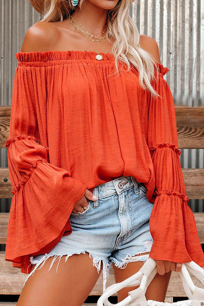 Casual One Shoulder Long Sleeve Top