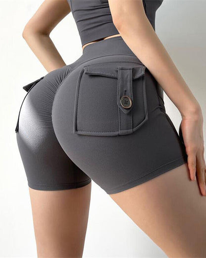 Women High Waisted Skinny Yoga Shorts