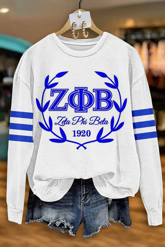 Casual Zeta Phi Beta Sorority Print Sweatshirt