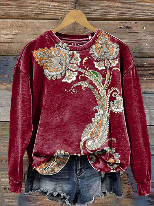 Vintage Floral Fine Art Print Casual Sweatshirt