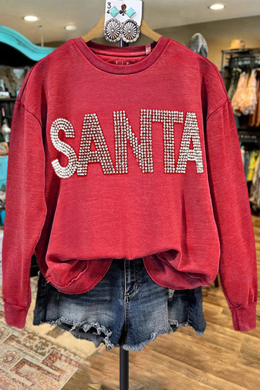 Classic Santa Contrast Color Sweatshirt