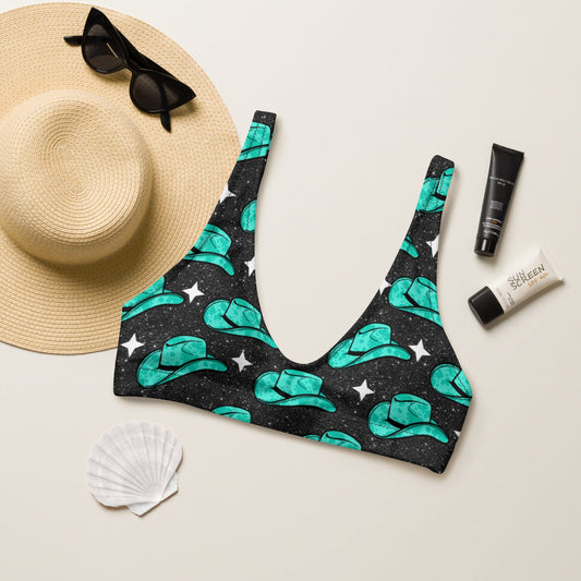 Yeehaw Turquoise Hat Bikini Top