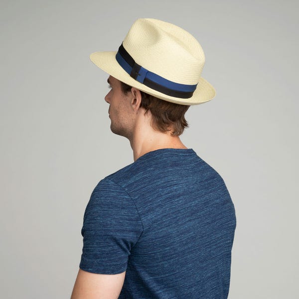 Tienda Ranch Fedora-Halpern Panama Blue[BUY 2 FREE SHIPPING & BOX PACKING]