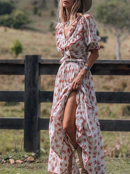 boho print maxi dress