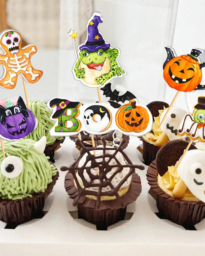 Halloween Decorated Pumpkin Ghost Cake Insert