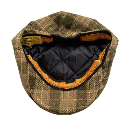 THE PEAKED Marl Flat Hat Oxford-Harris Tweed