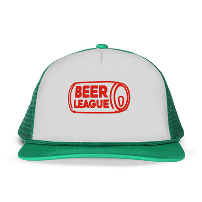 Beer Can Pattern BEER LEAGUE Letter Printed Trucker Hat