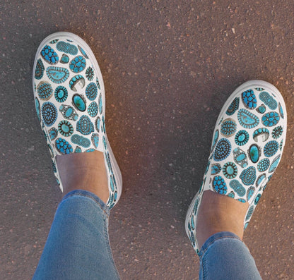 Turquoise Crazy Women’s Slip-on Canvas Shoes