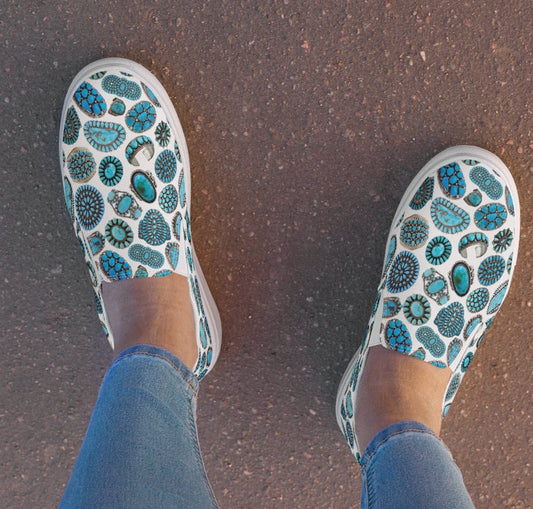 Turquoise Crazy Women’s Slip-on Canvas Shoes