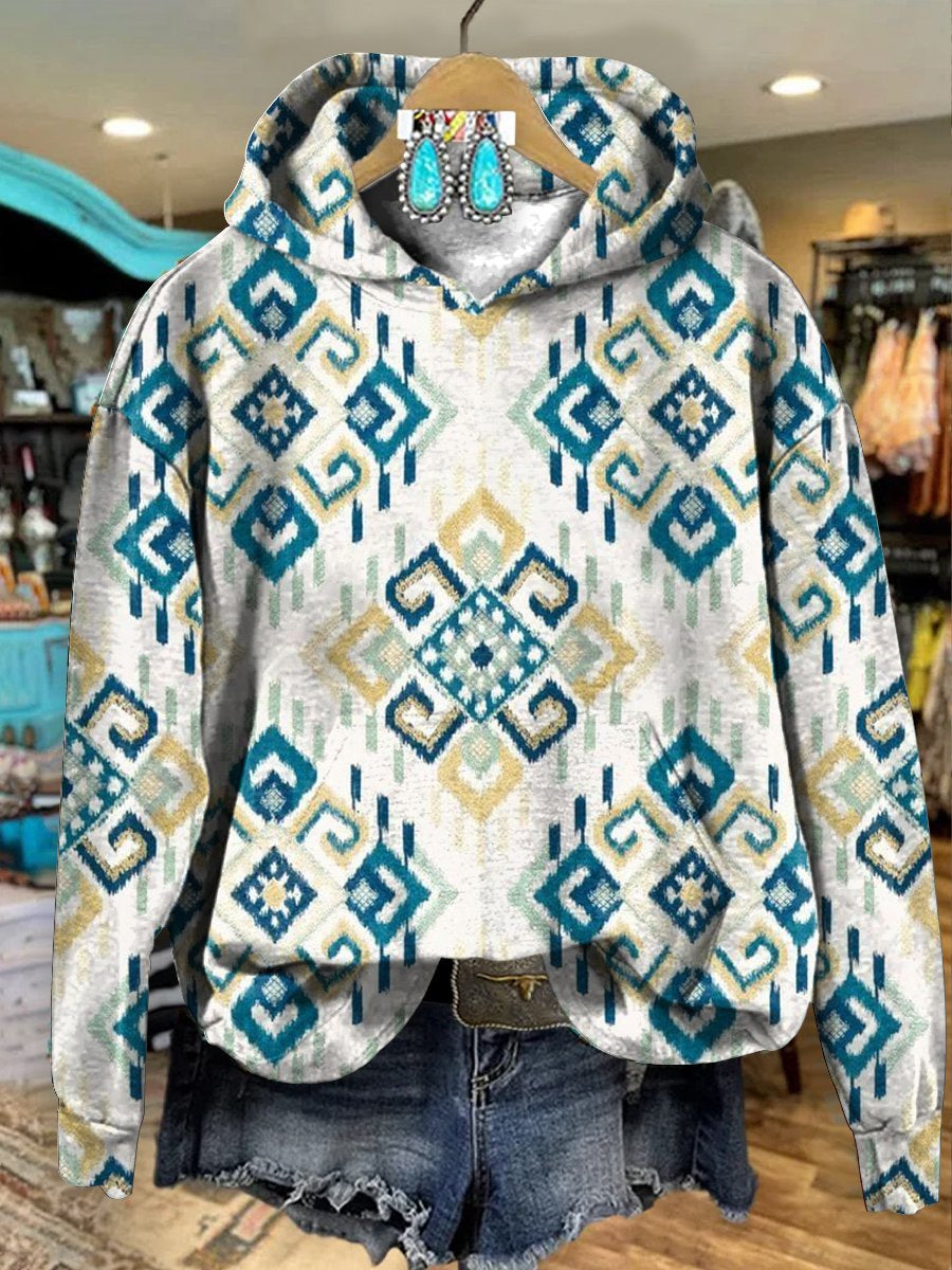 Vintage Aztec Art Print Casual Hoodie Sweatshirt