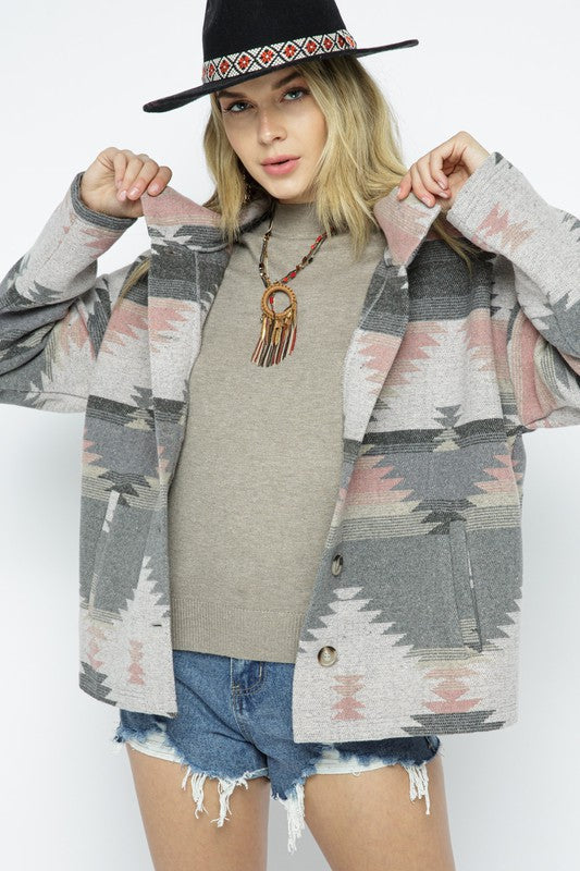 Soft Comfy Lightweight Aztec Pattern Jacket choice of colors