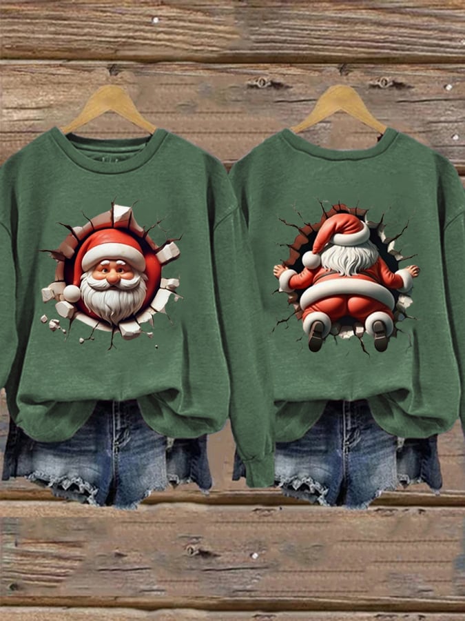 Women's Christmas printed casual sweatshirt