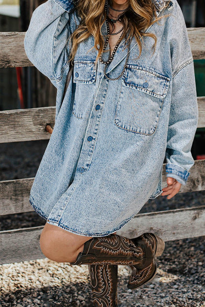 Vintage Washed Pocket Denim Dress