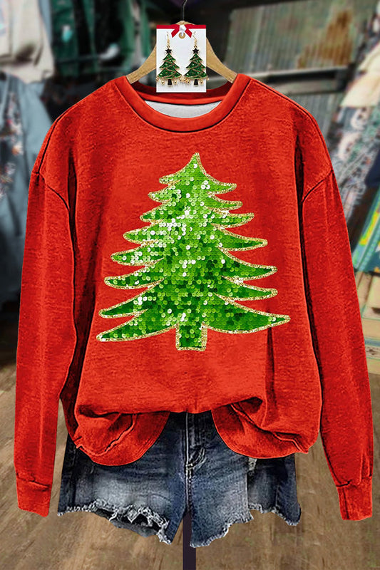 Sequi Christmas Tree Patch Long Sleeve Sweatshirt