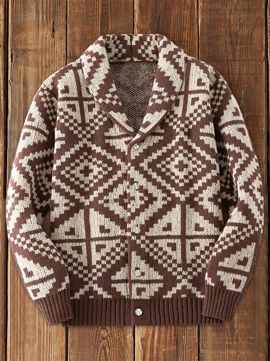 Men's Vintage Knitted Sweater Jacket