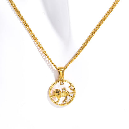 Women's Vintage Zodiac Coin Necklace