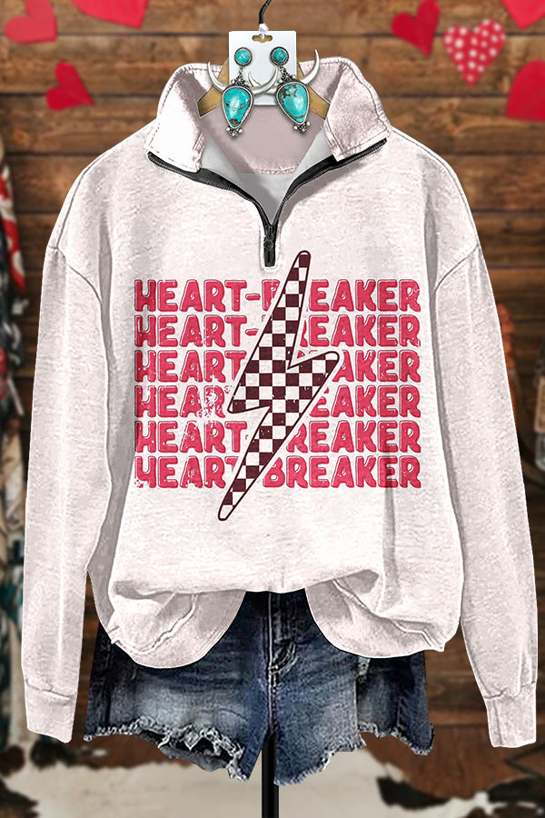 Western Lightning Heart Breaker Zipper Sweatshirt