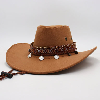 Men's Vintage Western Cowboy Hat Knight Woolen British Felt Hat