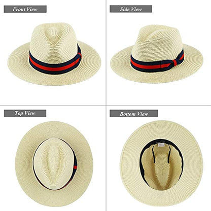 Panama Straw Hats for Men & Women (two Bands)[Fast shipping and box packing]