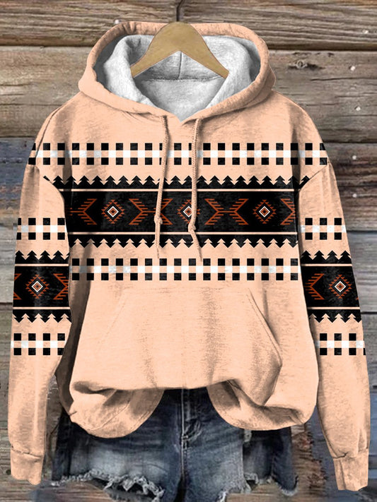 Retro Geometric Aztec Art Print Casual Hoodie Sweatshirt