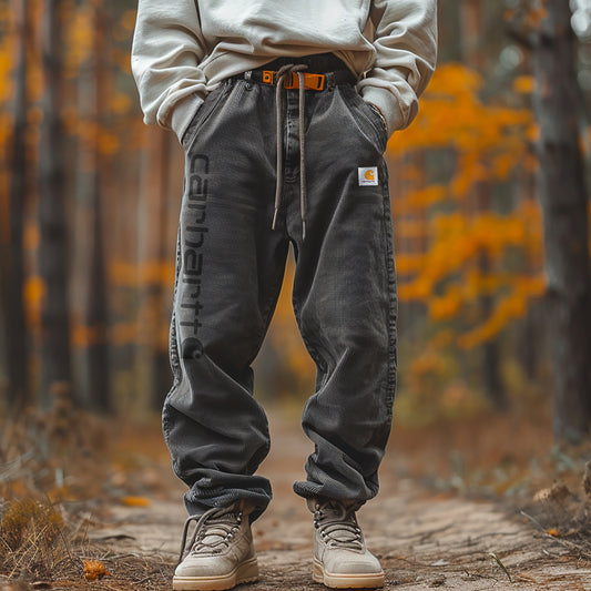 Vintage Outdoor Men's Corduroy Overalls Trousers