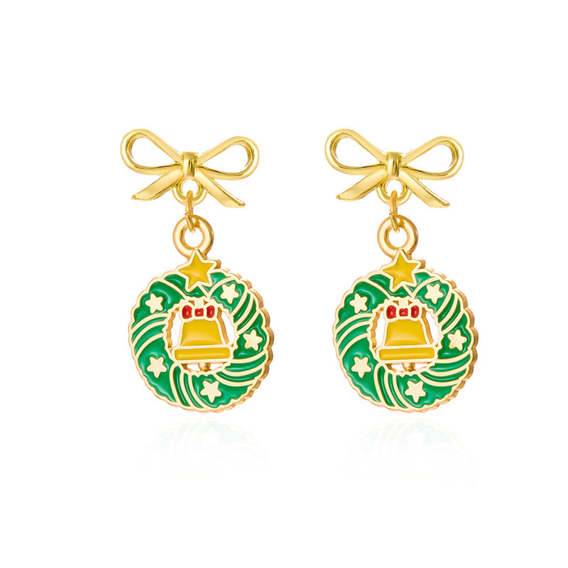 Sparkling Colourful Christmas Tree Earrings