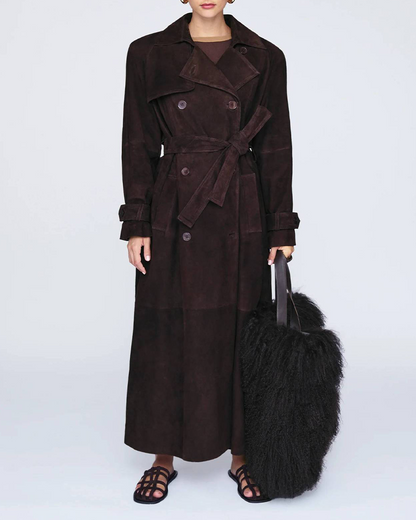 Elegant Long Coat Coat With Waistband