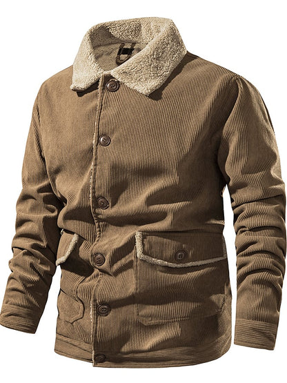 Men's Western Retro sherpa Thickened Corduroy Jacket