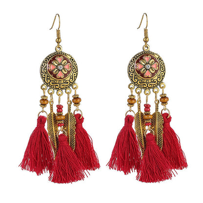 Women's Ethnic Style Tassel Drop Earrings